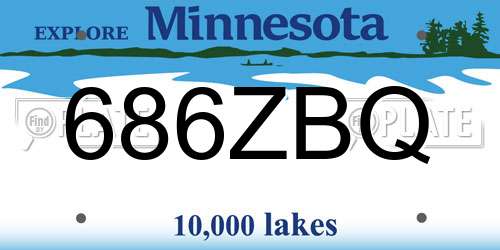 686ZBQ Minnesota License Plate