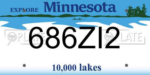 686ZI2 Minnesota License Plate