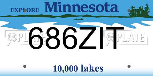 686ZIT Minnesota License Plate