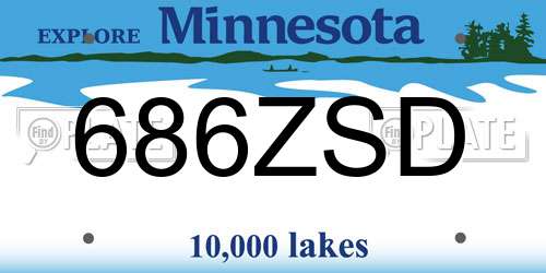 686ZSD Minnesota License Plate