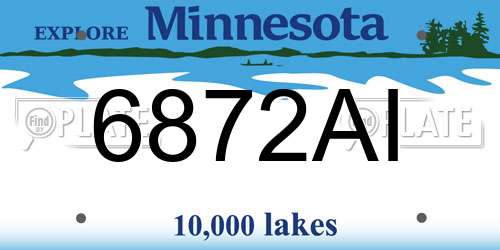 6872AI Minnesota License Plate