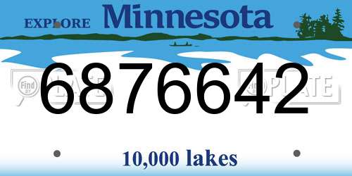 6876642 Minnesota License Plate