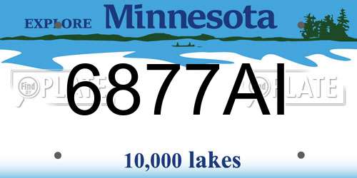6877AI Minnesota License Plate