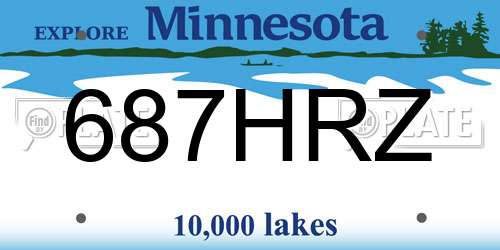 687HRZ Minnesota License Plate