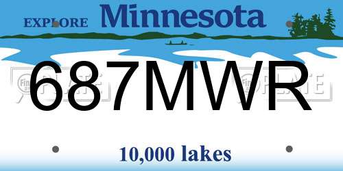 687MWR Minnesota License Plate