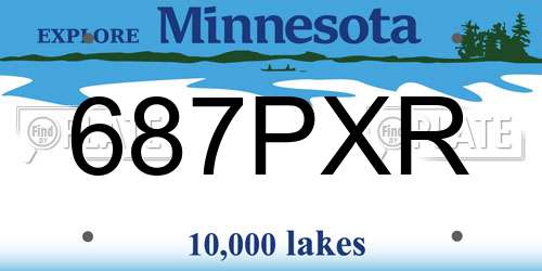 687PXR Minnesota License Plate
