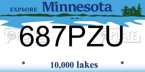 687PZU Minnesota License Plate