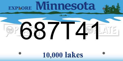 687T41 Minnesota License Plate