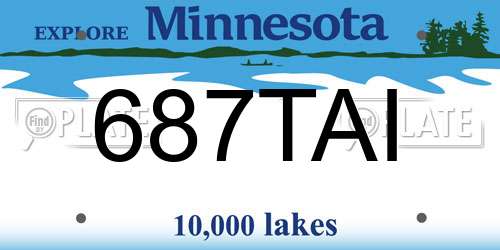 687TAI Minnesota License Plate