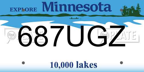 687UGZ Minnesota License Plate