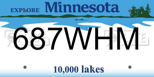 687WHM Minnesota License Plate