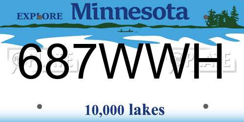 687WWH Minnesota License Plate