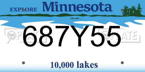 687Y55 Minnesota License Plate