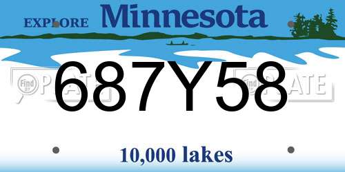 687Y58 Minnesota License Plate