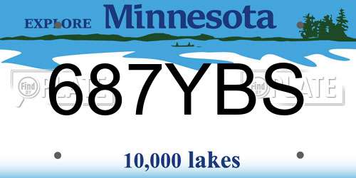 687YBS Minnesota License Plate
