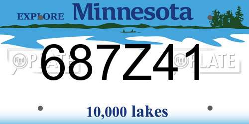 687Z41 Minnesota License Plate