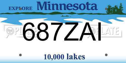 687ZAI Minnesota License Plate