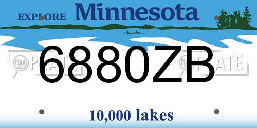 6880ZB Minnesota License Plate