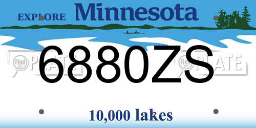 6880ZS Minnesota License Plate