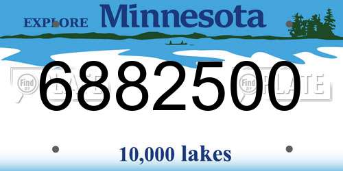 6882500 Minnesota License Plate