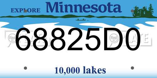 68825D0 Minnesota License Plate