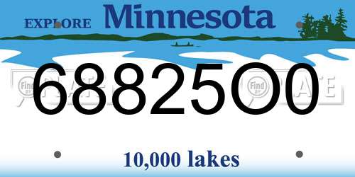 68825O0 Minnesota License Plate