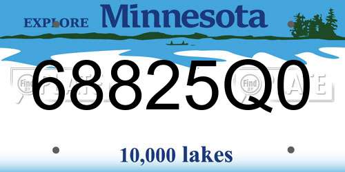 68825Q0 Minnesota License Plate