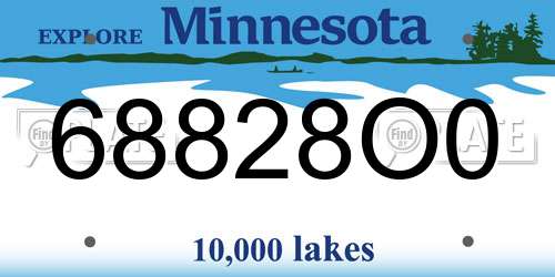 68828O0 Minnesota License Plate