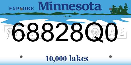 68828Q0 Minnesota License Plate