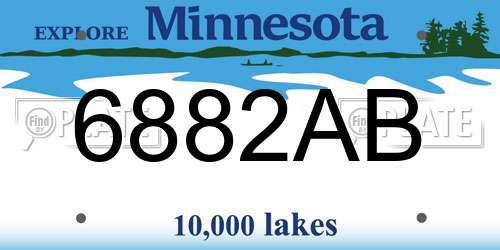 6882AB Minnesota License Plate