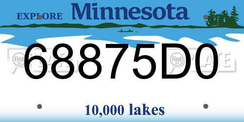 68875D0 Minnesota License Plate