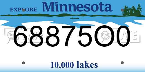 68875O0 Minnesota License Plate