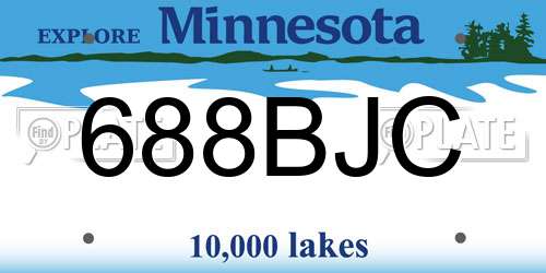688BJC Minnesota License Plate