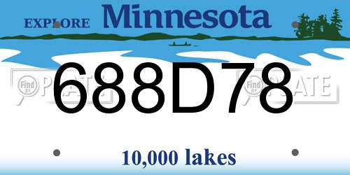 688D78 Minnesota License Plate