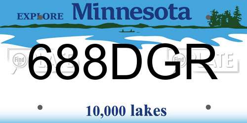 688DGR Minnesota License Plate