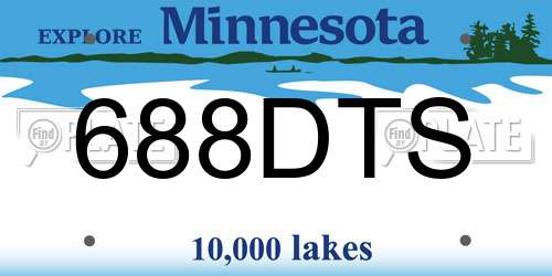 688DTS Minnesota License Plate