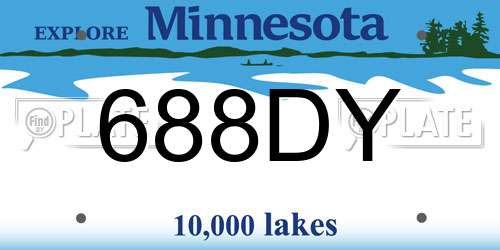 688DY Minnesota License Plate