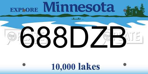 688DZB Minnesota License Plate