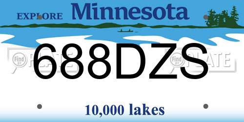 688DZS Minnesota License Plate