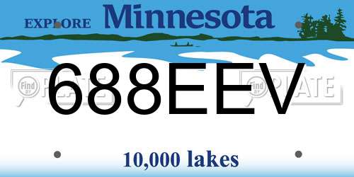 688EEV Minnesota License Plate