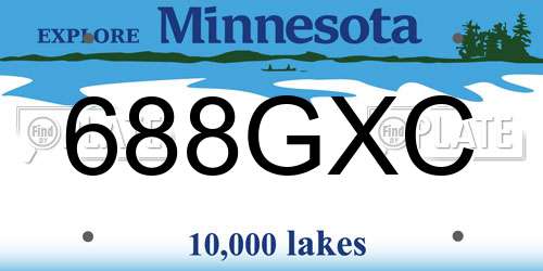 688GXC Minnesota License Plate