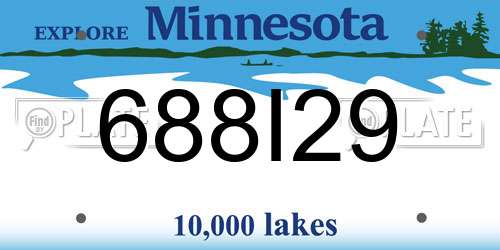 688I29 Minnesota License Plate