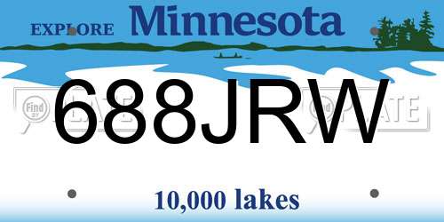 688JRW Minnesota License Plate