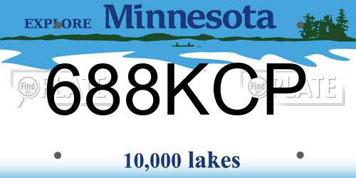 688KCP Minnesota License Plate
