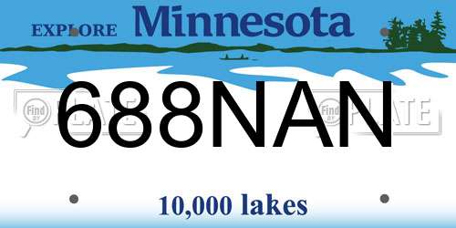 688NAN Minnesota License Plate