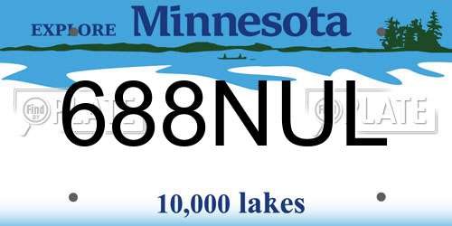 688NUL Minnesota License Plate