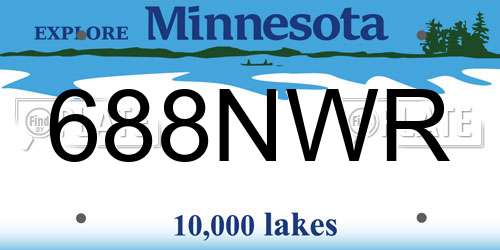 688NWR Minnesota License Plate