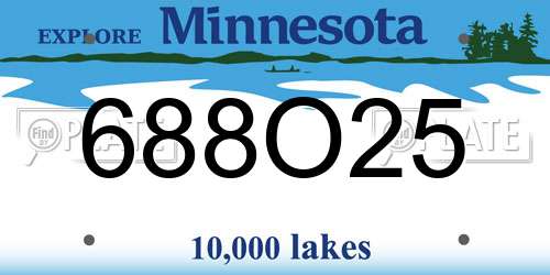 688O25 Minnesota License Plate