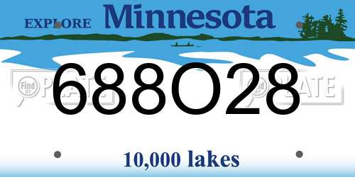688O28 Minnesota License Plate