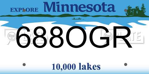 688OGR Minnesota License Plate
